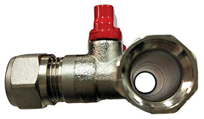6 Loop Plumbing Manifold w/ 3/4" trunk & 1/2" pex ball valves, red handle